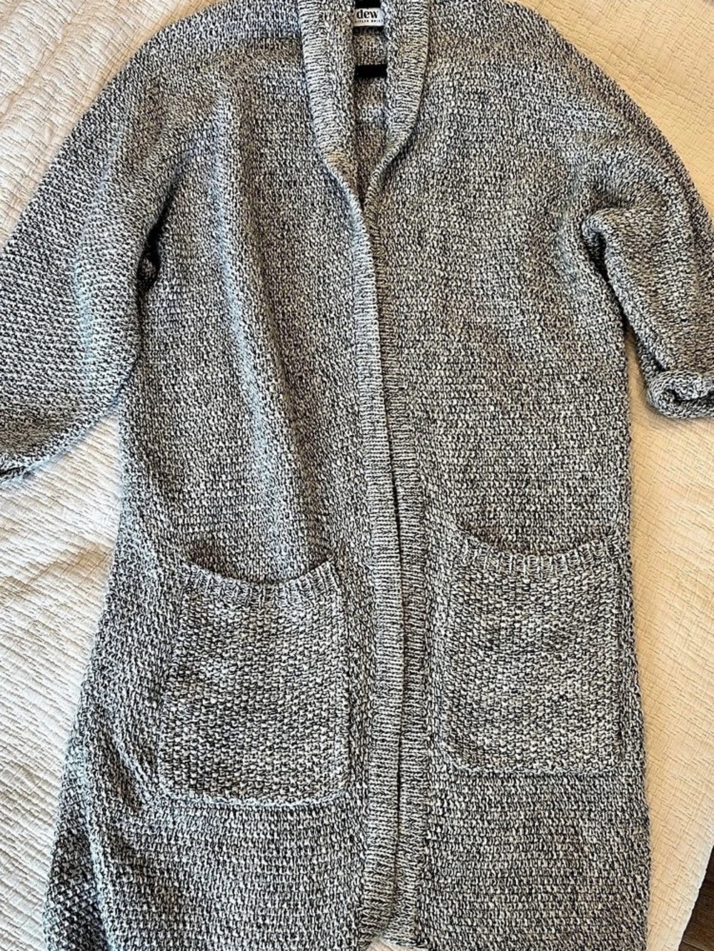 The Skinny by Drew Long Knit Cardigan in Gray Like New -One size